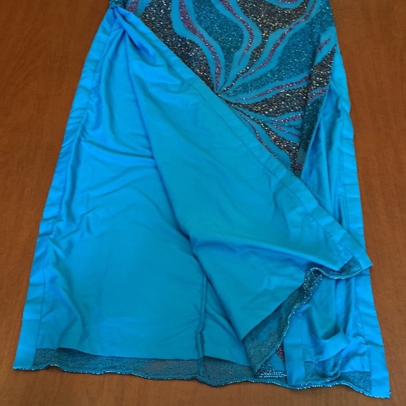 Vintage 90s Y2K 100% Silk Beaded Dress Slip Dress Backless Mermaid Prom Maxi - Picture 10 of 17